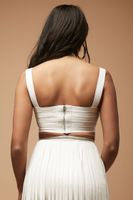 Women's Herve Leger Strappy Crop Top in White Small