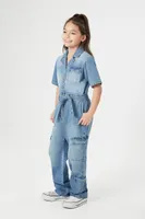 Girls Denim Jumpsuit (Kids) Medium Denim,