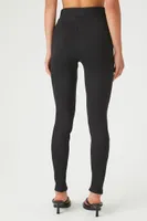 Women's Split-Hem Ponte Knit Leggings in Black, XL