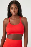 Women's Seamless Strappy Sports Bra in Fiery Red Small