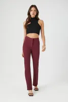 Women's High-Rise Bootcut Pants in Wine Large