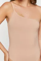 Women's One-Shoulder Cami Bodysuit Almond