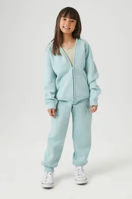 Kids Cargo Joggers (Girls + Boys) in Blue Mist, 11/12