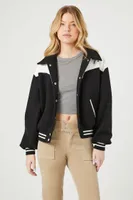 Women's Colorblock Tennessee Bomber Jacket Black/White