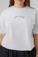 Women's New York Graphic T-Shirt in Heather Grey, 2X