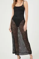 Women's Sheer Lace Maxi Slip Dress