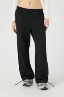 Women's French Terry Toggle Drawstring Joggers in Black Large