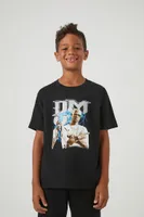 Kids DMX Graphic T-Shirt (Girls + Boys) in Black, 13/14
