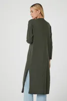 Women's Duster Cardigan Sweater in Olive Small