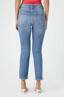 Women's Curvy High-Rise Straight Jeans Denim,