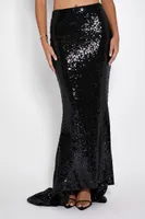 Women's Sequin Crop Top & Mermaid Maxi Skirt Set