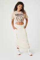 Women's Nirvana Graphic T-Shirt in Taupe/Black, M/L