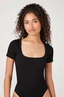 Women's Seamless Ribbed Bodysuit Black,