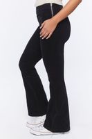 Women's Corduroy Mid-Rise Flare Pants Black