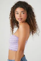 Women's Sweater-Knit Geo Cropped Tube Top Dusty Lavender