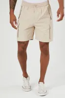 Men Cargo Drawstring Shorts in Taupe Large