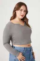 Women's Split-Neck Crop Top