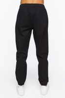 Men Drawstring Waist Joggers in Black Large