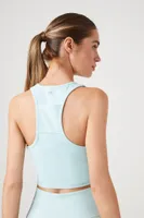 Women's Active Racerback Cropped Tank Top in Powder Blue Large