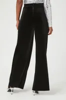 Women's Velvet Wide-Leg Pants Black