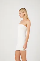 Women's Seamless Bodycon Tube Mini Dress in White, M/L