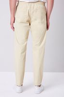 Men Drawstring Tapered Pants in Khaki Medium