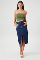 Women's Contour Cropped Tube Top in Cypress , S/M