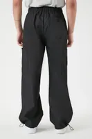 Men Slim-Fit Drawstring Pants in Black, XXL