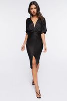 Women's Twisted Bodycon Midi Dress in Black Small