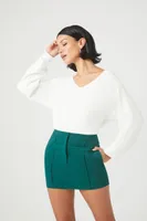 Women's Pleated A-line Mini Skirt in Emerald Small