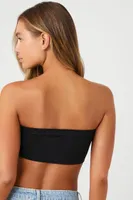 Women's Seamless Ribbed Bralette in Black Large