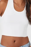 Women's Crisscross Cropped Tank Top White