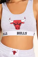 Women's Chicago Bulls Graphic Crop Top in Heather Grey Small