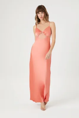 Women's Satin Lace Maxi Slip Dress