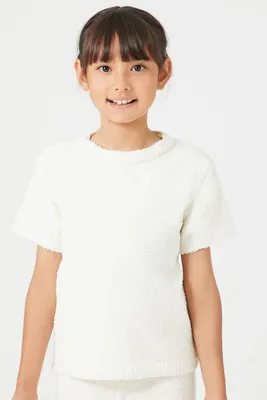 Girls Sweater-Knit Pajama T-Shirt (Kids) in Vanilla, 11/12