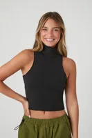 Women's Cropped Turtleneck Tank Top