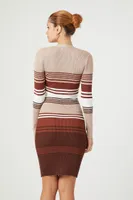 Women's Striped Midi Sweater Dress