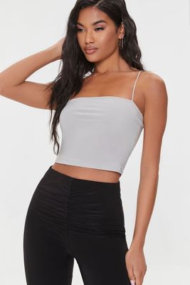 Women's Fitted Cropped Cami in Neutral Grey Large