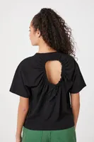 Women's Cutout Drawstring T-Shirt