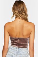 Women's Velvet Sweetheart Tube Top in Grey Small