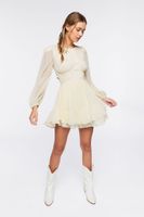 Women's Clip Dot Cutout Mini Dress in Vanilla Medium