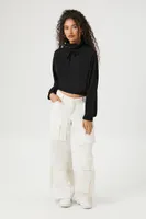 Women's Drawstring Turtleneck Crop Top Large