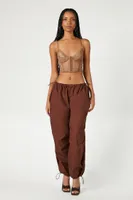 Women's Bustier Hook-and-Eye Cropped Cami in Mocha Large