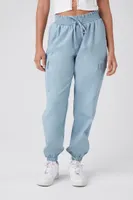 Women's Drawstring Cargo Joggers in Light Blue, XS