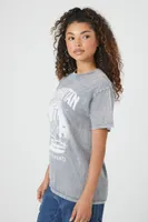 Women's Rhinestone Manhattan Graphic T-Shirt in Charcoal, S/M