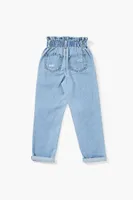 Girls Distressed Paperbag Jeans (Kids) Denim,