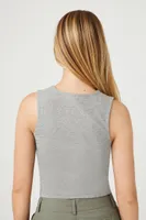 Women's Cotton-Blend Tank Top in Heather Grey, XS