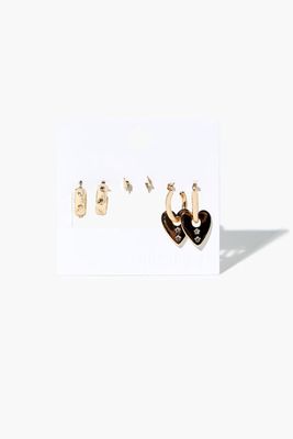 Women's Assorted Stud & Hoop Earring Set in Gold