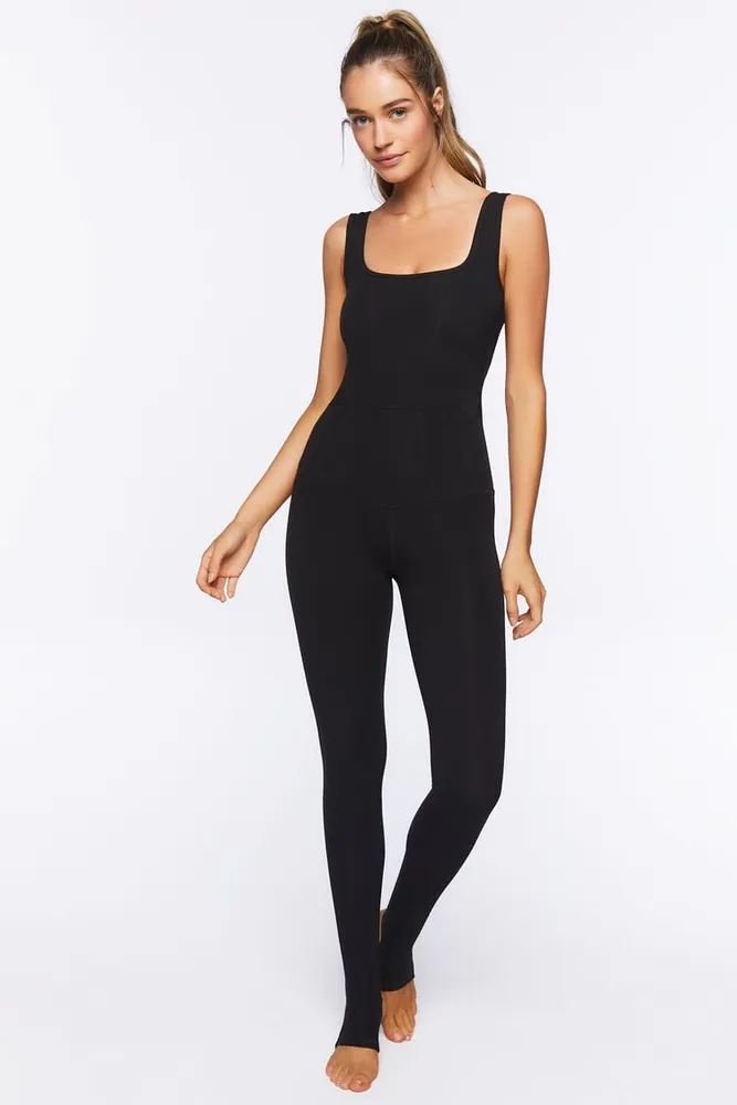 Women's Active Sleeveless Stirrup Jumpsuit in Black, XS