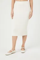 Women's Sweater-Knit Midi Pencil Skirt in Vanilla Medium